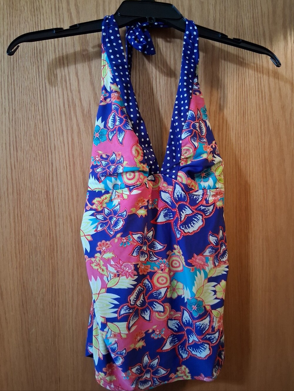 Athleta Halter Swim Top (Style #413978) vibrant mixed print of tropical Floral